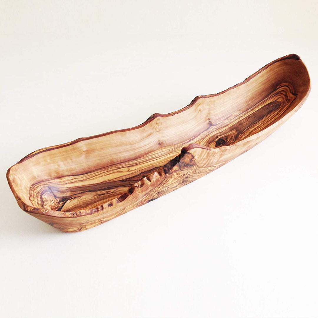 Generisch Brotschale länglich, Länge wählbar, Baguetteschale, Obstschale aus Olivenholz, Handarbeit