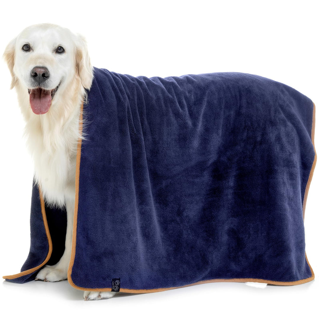 Lucky Paws® Hundehandtuch - luxuriöse 600g/m, 140x80cm XL Hundehandtuch extra saugfähig - trocknet s