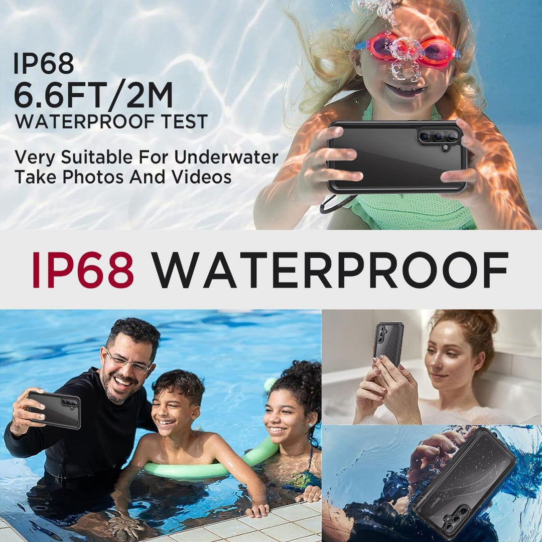 Miimall IP68 Wasserdicht Handyhülle Kompatibel mit Samsung Galaxy A55 Hülle, Galaxy A55 Hülle mit Di
