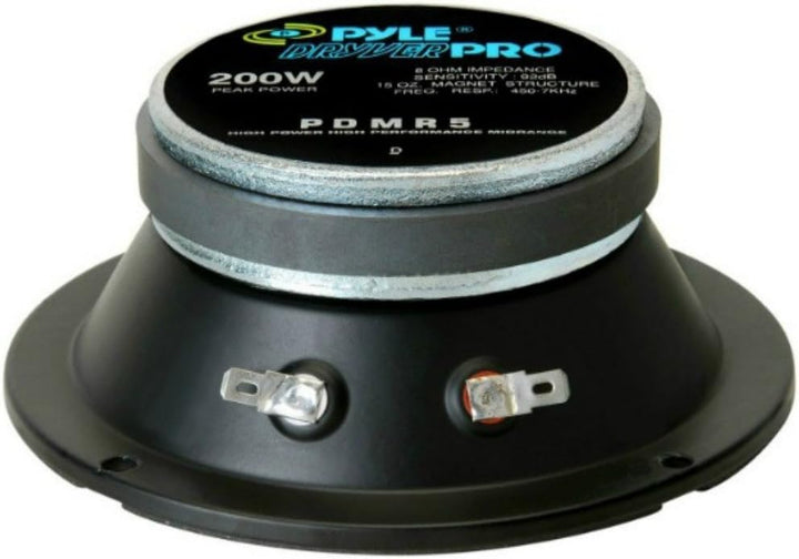 Pyle 1 MIDRANGE PDMR5 Lautsprecher mid bass 13,00 cm 130 mm 5" Durchmesser 100 watt rms und 200 watt