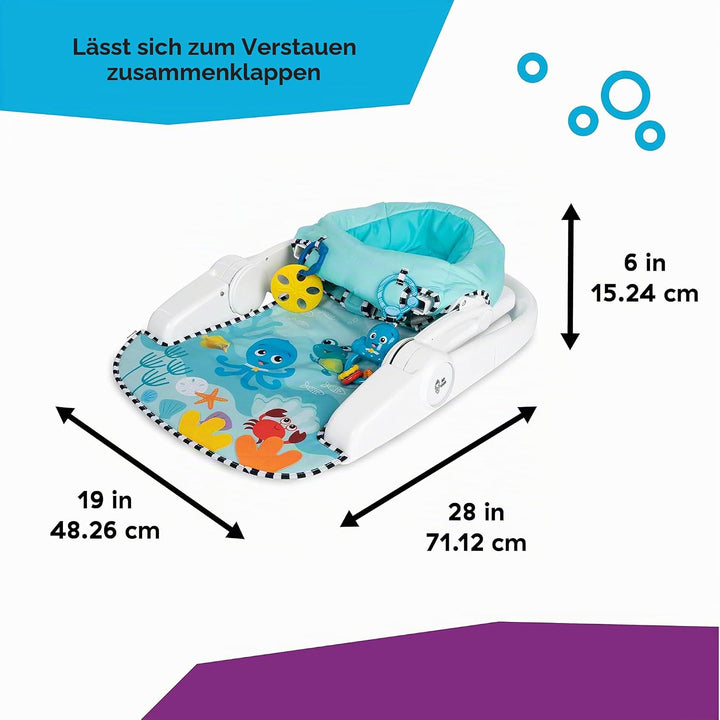 Baby Einstein Sea of Support 2-in-1 Sit-Up Bodensitz, mit abnehmbarem Tablett und Spielzeug