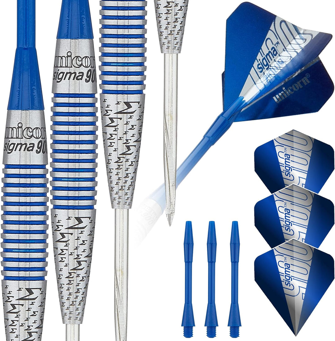 ‎Unicorn Sigma Stability Dartpfeile mit Stahlspitze 23 g silber/blue, 23 g silber/blue