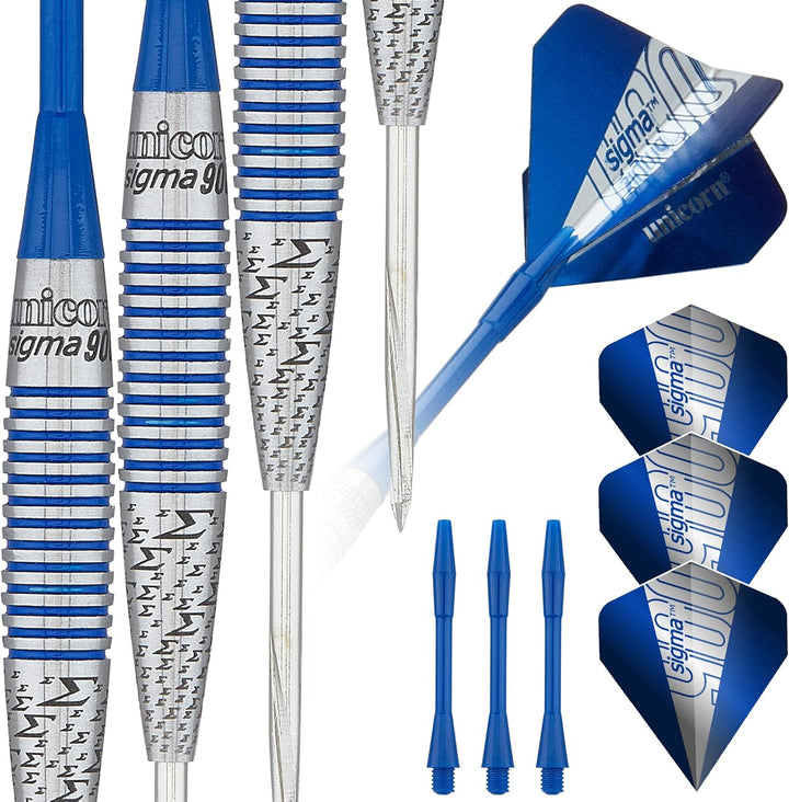 ‎Unicorn Sigma Stability Dartpfeile mit Stahlspitze 23 g silber/blue, 23 g silber/blue