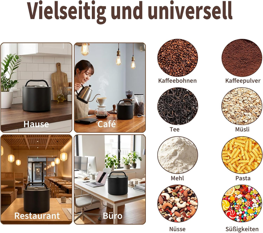 HAUSPROFI Kaffeedose Luftdicht für 500g Kaffeebohnen, Kaffeebohnen Behälter mit Kaffeeportionierlöff