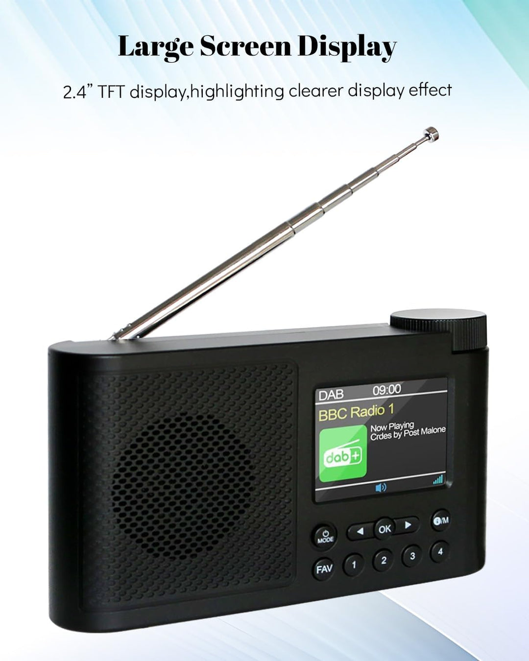 Tragbares DAB Radio Klein, DAB Plus Radio mit Bluetooth, Kofferradio Akku, Mini küchenradio Batterie