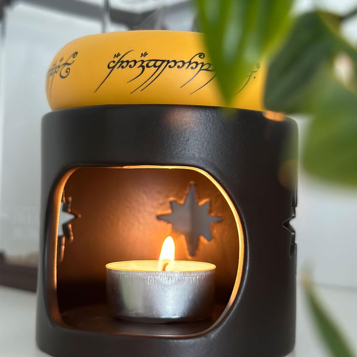 Elbenwald Herr der Ringe Duftlampe im Der Eine Ring Design 2-teilig 9 x 10,5 x 9 cm aus Steingut sch