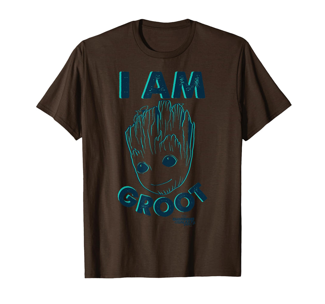 Kids Marvel Guardians Vol. 2 I Am Baby Groot Teal T-Shirt C1 12 Heather Grey