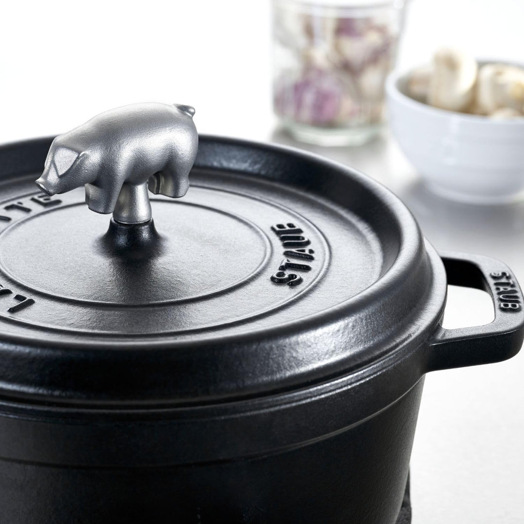 STAUB Knauf Schwein, Edelstahl, für Cocottes/Bräter mit Durchmesser 18-41 cm, Silber, Schwein