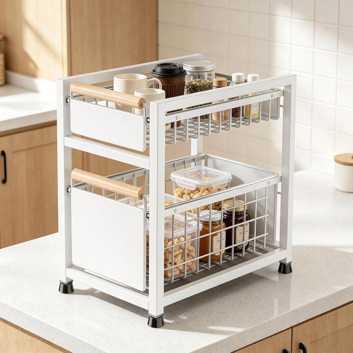 LANTUS Unterschrank für Spüle, ausziehbar, stapelbar, Regale für Schrank, Küche, Badezimmer, 39 x 24