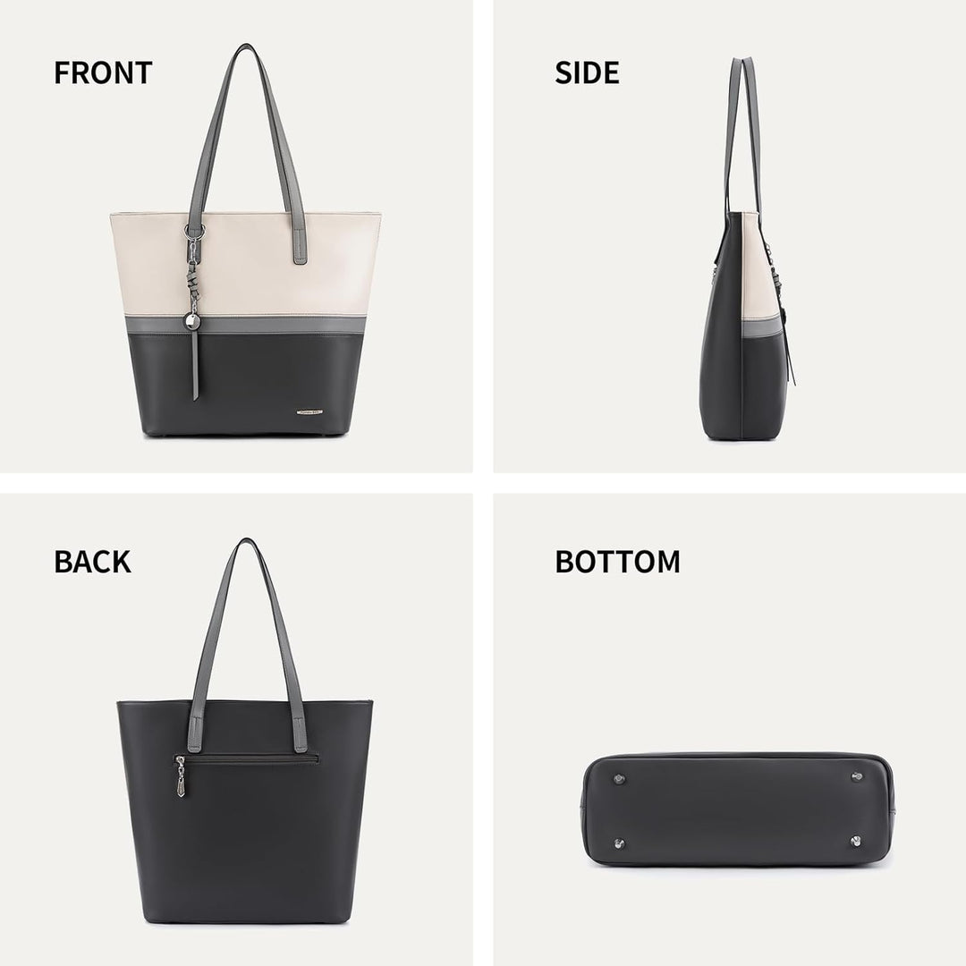Pomelo Best Handtasche Damen Shopper Gross Damen Tasche für Büro Schule Einkauf Elefantengrau, Elefa