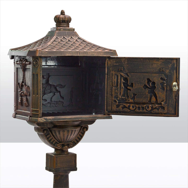 DEMA Standbriefkasten "Antik" Aluguss-bronze