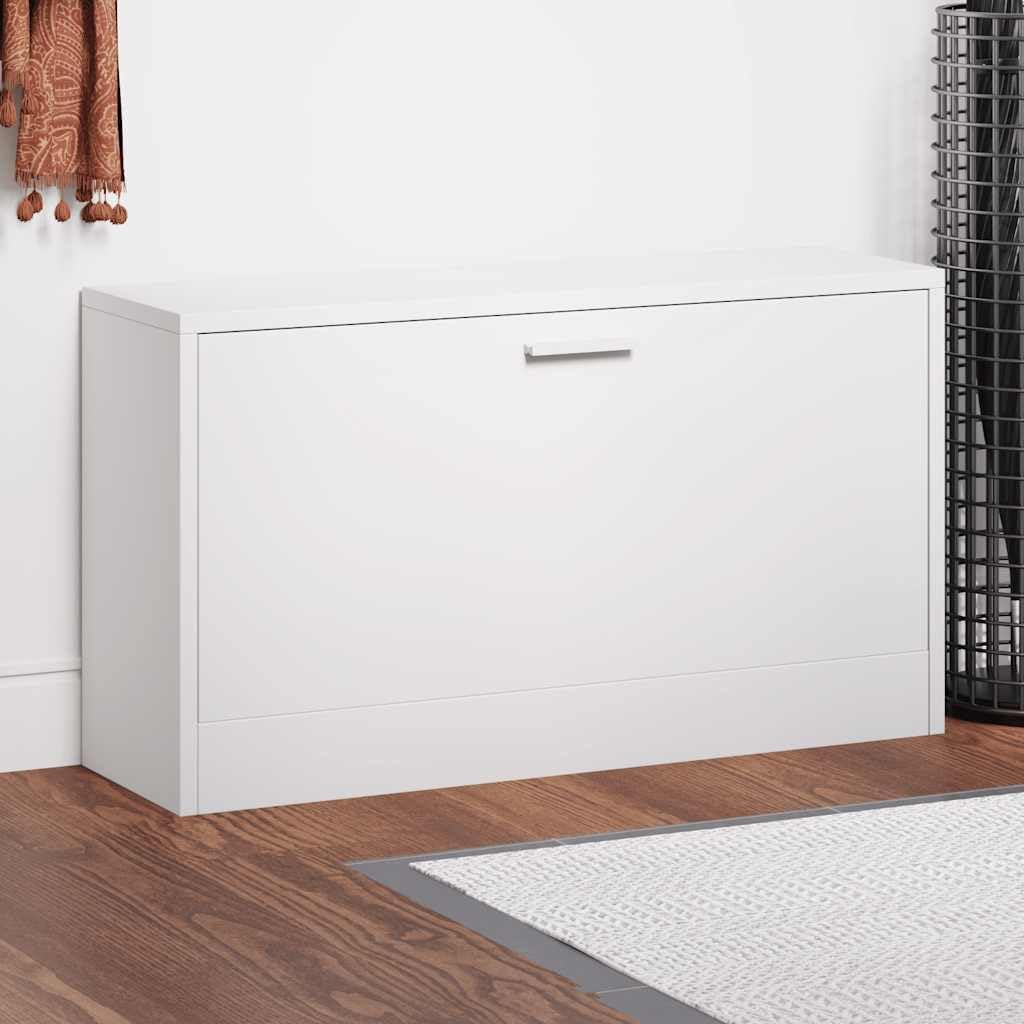 vidaXL Schuhbank Hochglanz-Weiss 80 x 24 x 45 cm Holzwerkstoff, Hochglanz-weiss
