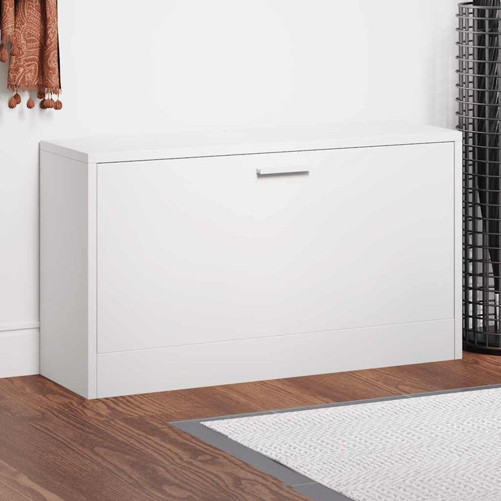 vidaXL Schuhbank Hochglanz-Weiss 80 x 24 x 45 cm Holzwerkstoff, Hochglanz-weiss