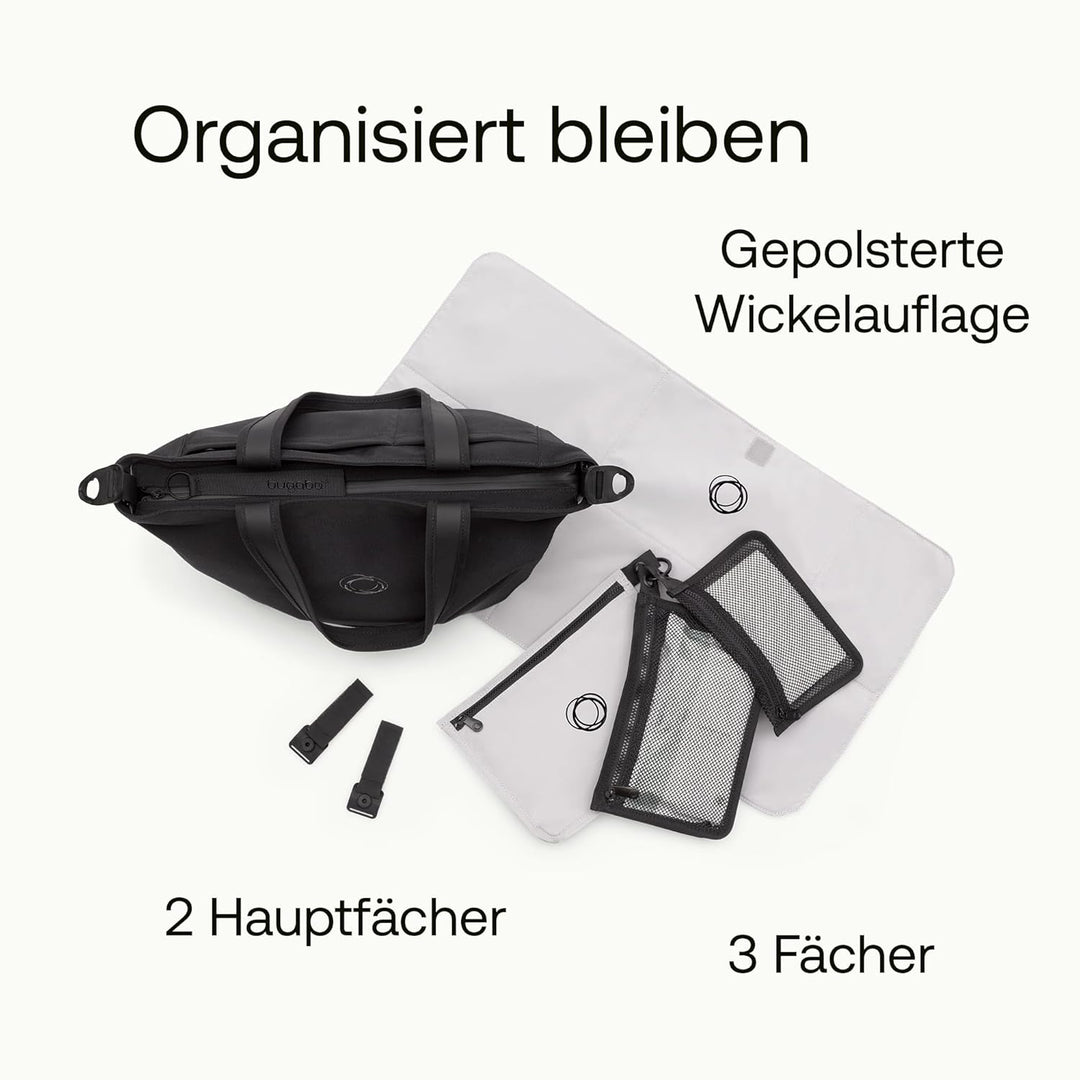 Bugaboo Wickeltasche, Windeltasche mit leicht zugänglichen Fächern, isoliertem Flaschenhalter, Wicke