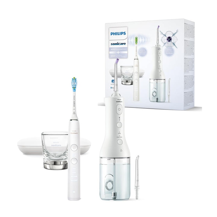 Philips Sonicare kabellose Power Flosser Munddusche und DiamondClean 9000 elektrische Zahnbürste – S