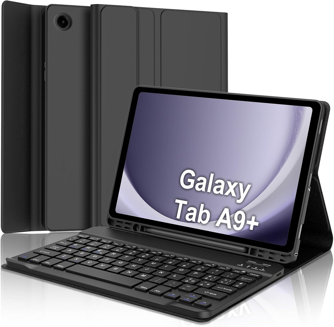 SENGBIRCH Tastaturhülle für Samsung Galaxy Tab A9 Plus 11'' 2023 - QWERTZ Deutsche Tastatur Abnehmba
