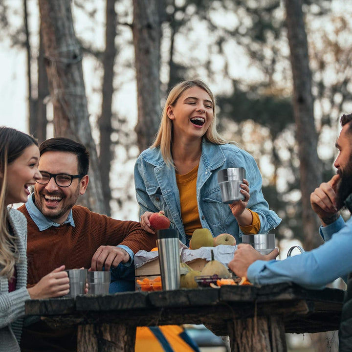 Hivexagon 300ml Set aus 8 Doppelwandigen Edelstahl becher edelstahl tasse- Ideal Für Kalte Getränke