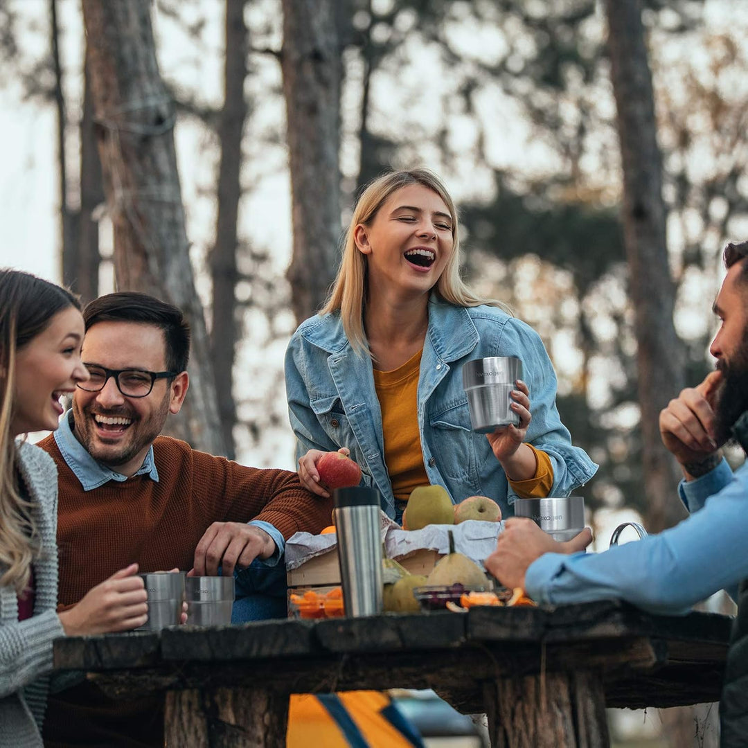 Hivexagon 300ml Set aus 4 Doppelwandigen Edelstahl becher edelstahl tasse- Ideal Für Kalte Getränke