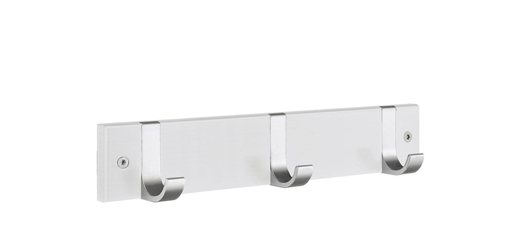 Beslagsboden Triple Garderobe Profil von Holz/Aluminium, weiss/Silber matt, 346 mm
