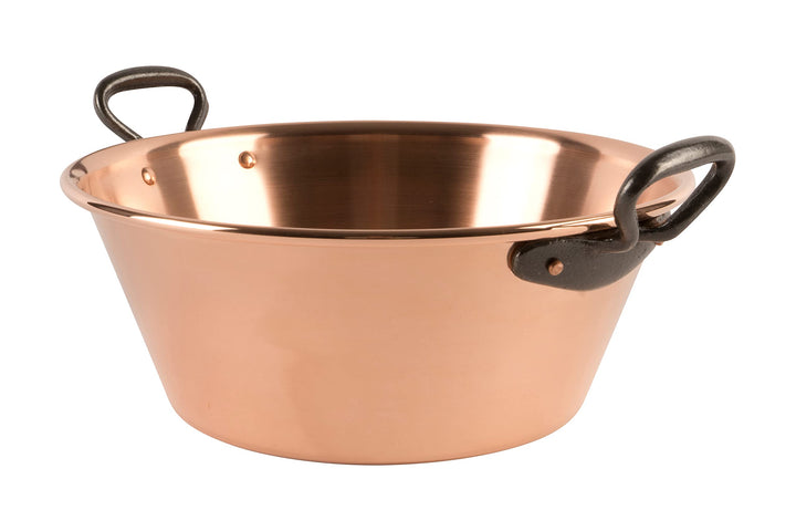 Kupfer Induktion Marmeladentopf Ø 26,5 cm, 3 Liter | Griffe aus Gusseisen | Kupfertopf zum Kochen vo