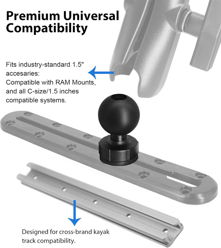 Kugelhalterung, 38mm / 1,5 Zoll/C Size Trackball-Basis, kompatibel mit RAM Mount, YakAttack GearTrac