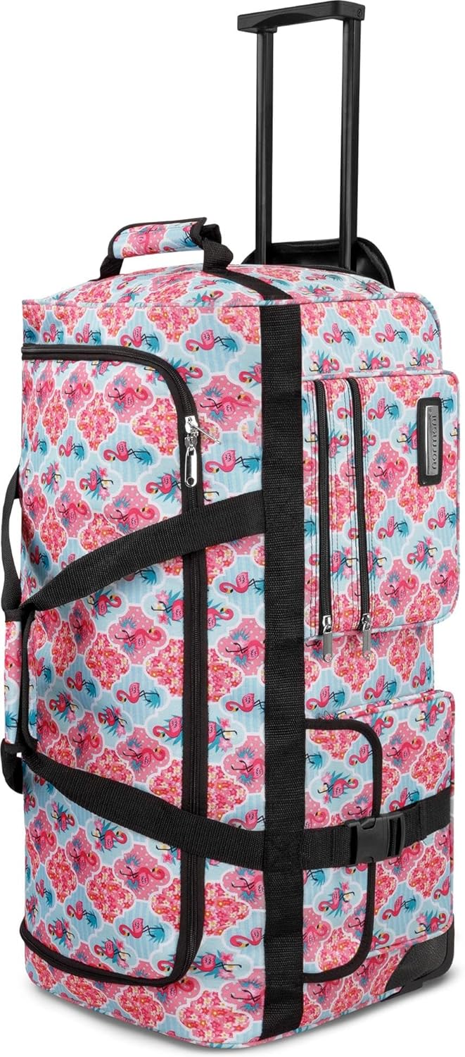 normani Jumbo Reisetasche XXL Trolly mit Rollen aus robustem Material Farbe Rosa Flamingo / 80 Liter