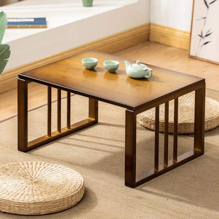 Couchtisch Tatami-Tisch Faltbarer Tee-Trinktisch Im Japanischen Stil Bambus-Erkerfenster Im Japanisc