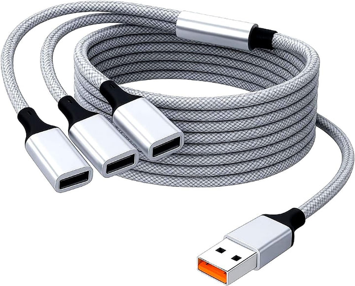 USB Splitter 1 auf 3, 2m USBHUB 2m Adapter mit USBStecker auf 3 USBA Buchsen, USB Verteiler für Date