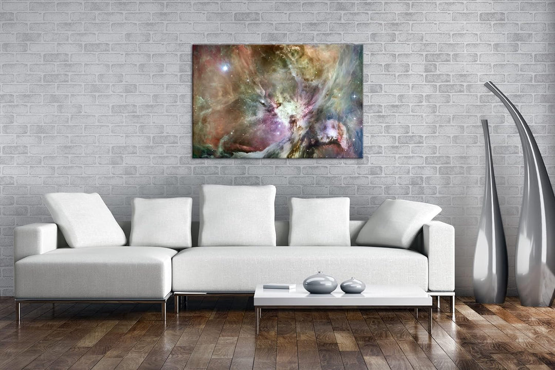 deyoli der Orionnebel Format: 100x70 als Leinwandbild, Motiv fertig gerahmt auf Echtholzrahmen, Hoch