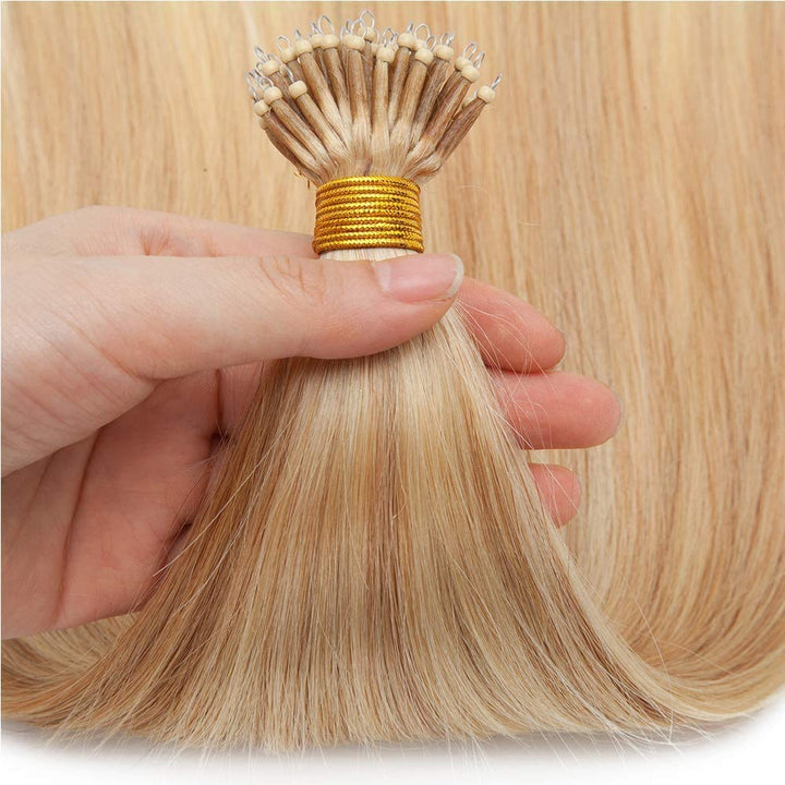 SEGO Nanoring Extension Echthaar 1g Loop Haarverlängerung Haarteile 50 Strähnen 7A 100% Remy Human H