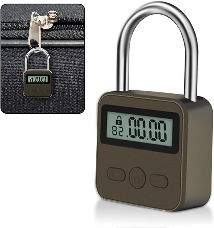 Aoreun Digitale Zeitschloss, Smart Time Lock mit LCD-Display, Wiederaufladbares USB Sicherheits Vorh