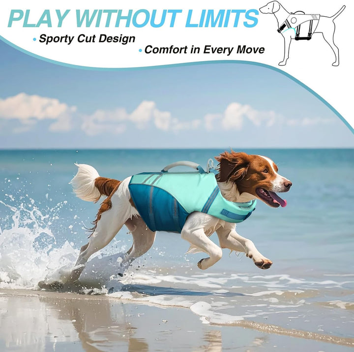 VIVAGLORY Sports Style Schwimmweste Hund, Hundeschwimmweste für Bootfahren, Auftrieb & Schwimmhilfe,