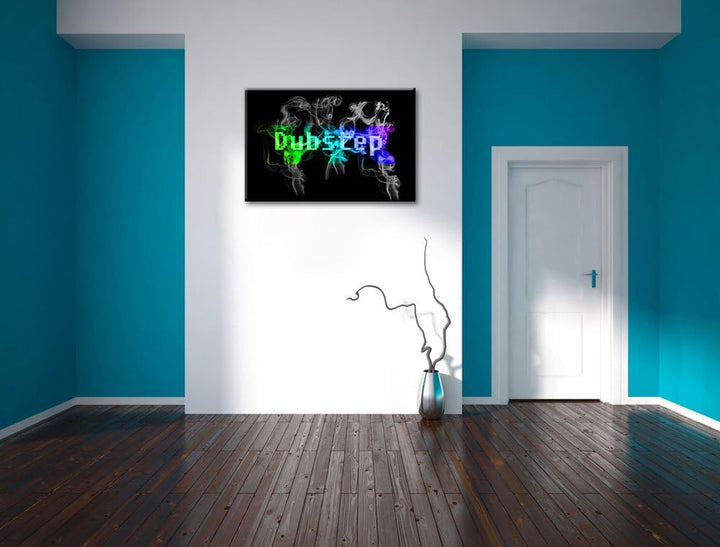 Bunt Electro music, Dubstep schwarz/weiss Format: 100x70 auf Leinwand, XXL riesige Bilder fertig ger