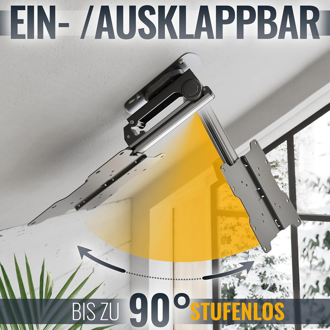 RICOO Monitor & TV Deckenhalterung für Fernseher 13-33 Zoll, Klappbar Schwenkbar Höhenverstellbar, U