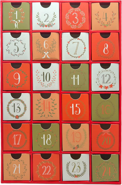 Adventskalender zum selbst Befüllen mit 24 Schubladen-Boxen, DIY-Weihnachtskalender Bastelset (Zahle