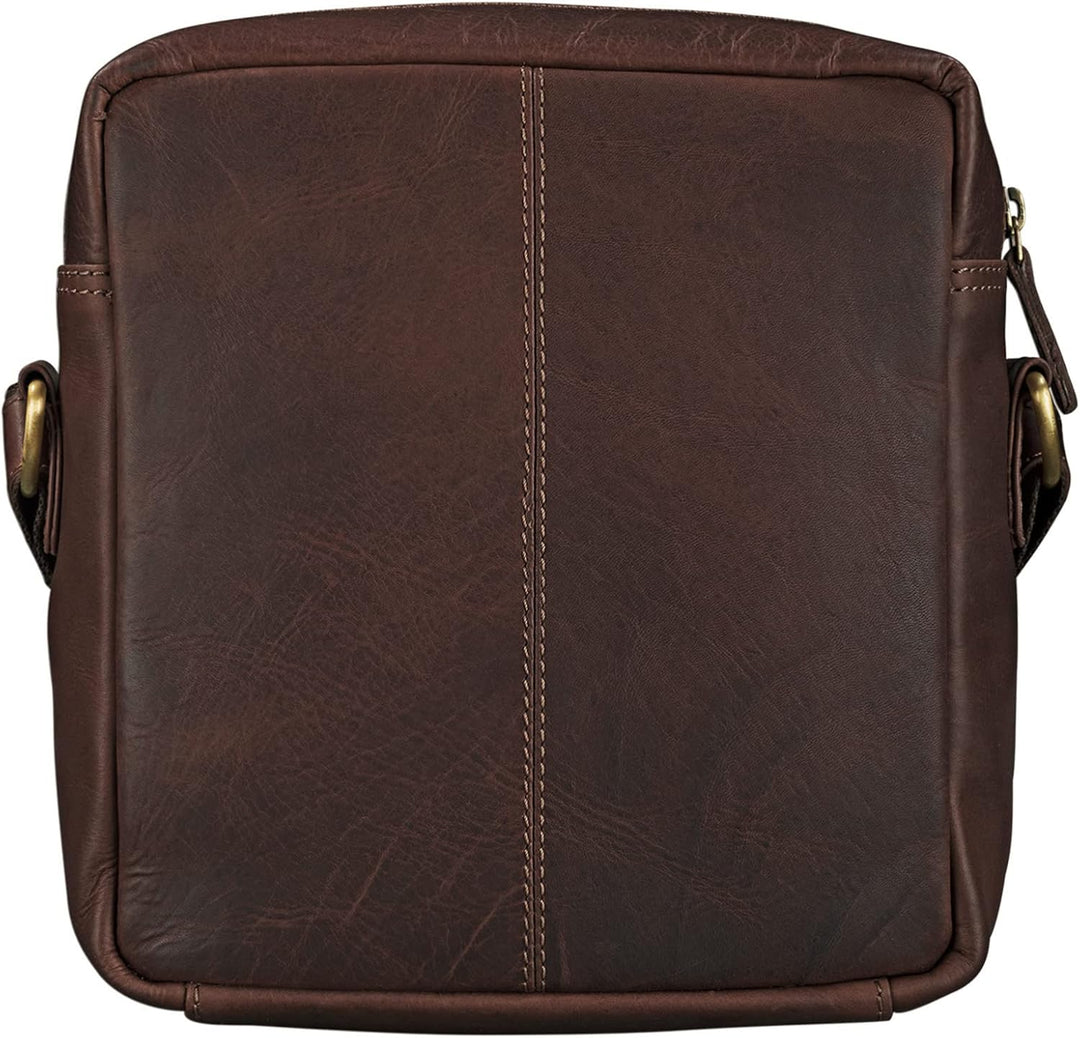 STILORD 'Nathan' Umhängetasche Herren Leder klein braun Vintage Herrentasche 10,1 Zoll Tablettasche