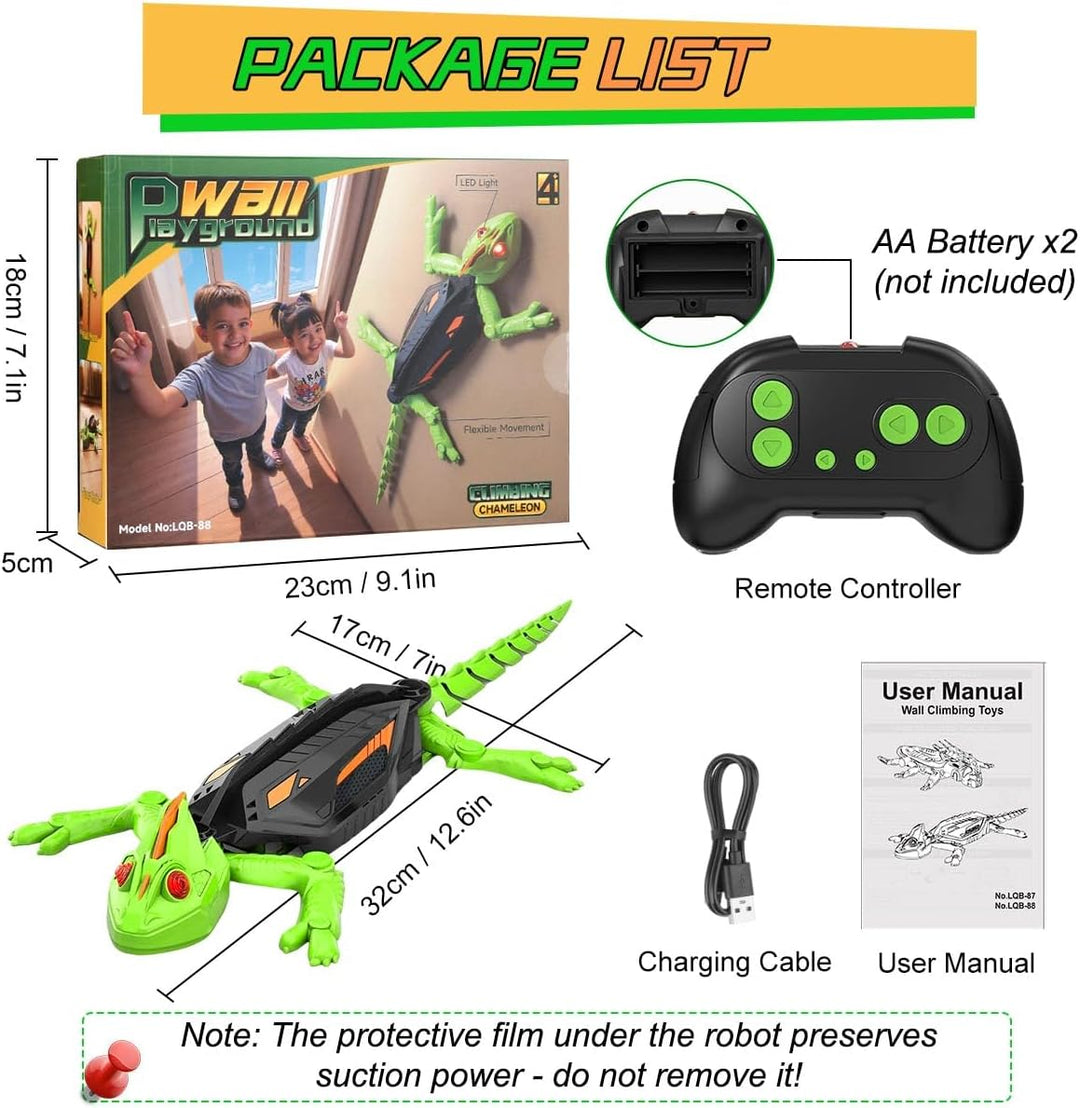 Gecko Wandflitzer, Ferngesteuerter Gecko mit Fernbedienung, Geckos-Kletterroboter, Klettert an Wände