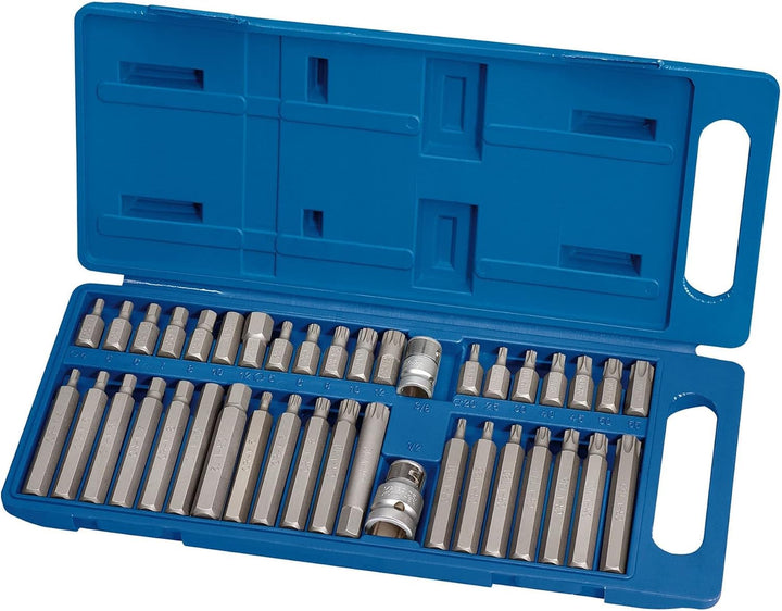 Draper 33323 Torx Tx-Star Spline XZN Sechskant-Mechaniker-Bit-Set, Silber, 40-teilig 1 Silber, 1 Sil
