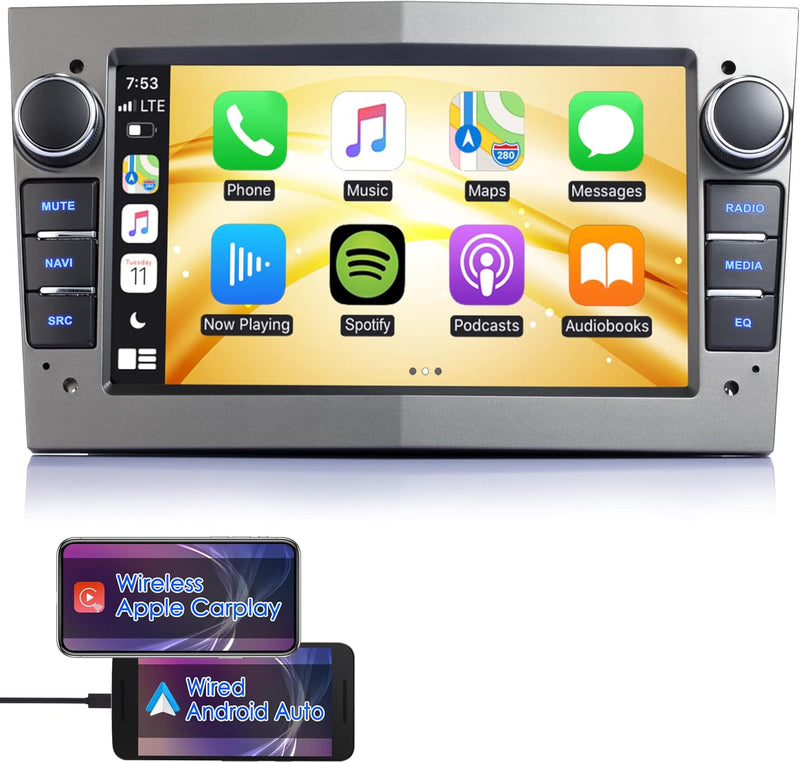 iFreGo 7 Zoll Android Autoradio mit Bluetooth,DAB Radio und Carplay,Radio Für Opel Astra,Corsa,Vectr