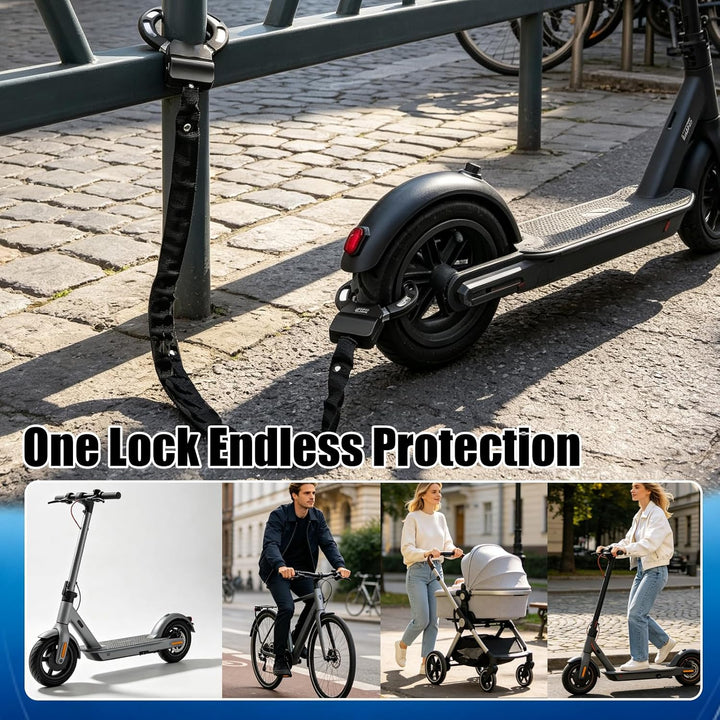 E Scooter Schloss Handschellenschloss mit Schlüssel, Hochsicherheits Fahrradschloss mit Kratzschutz