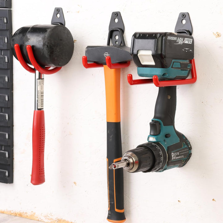 botle Set 10 Stck. Wandhaken, Werkzeughaken, Geradeförmig 7cm, stabil mit PVC-Ummantelung, für Garag