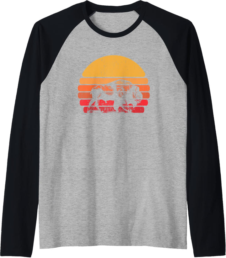 Retro Amerikanischer Bison Büffel - Vintage Buffalo Bison Raglan