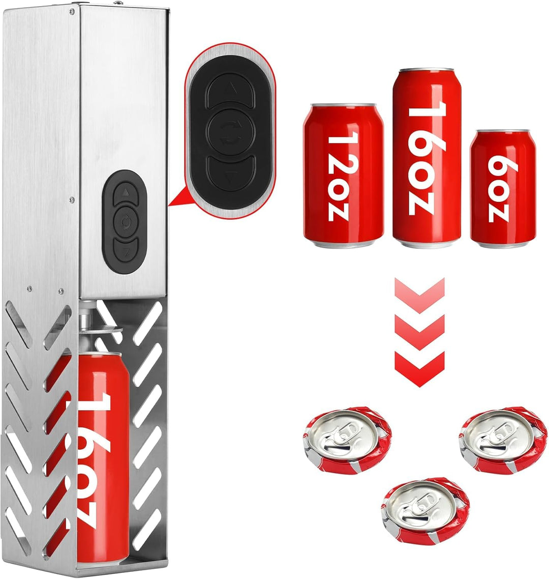 YUCHENGTECH Elektrischer Dosenpresse für 200-500ml Dosen/200-330ml Wasserflaschen aus Kunststoff Wan