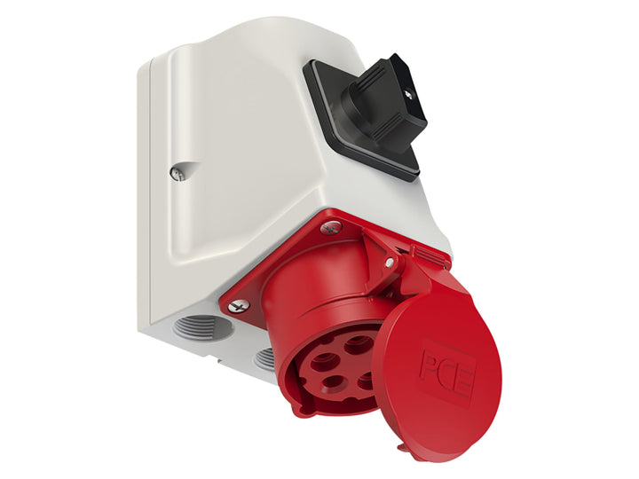 PCE CEE-Wanddose 16A 5p 6h mit Schalter 400V IP44 75915-6