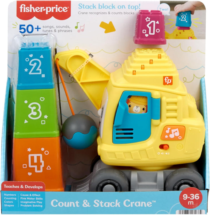 FISHER-PRICE Baufahrzeugspielzeug - Geräuschen und Sätzen, fördert Zahlen, Farben und Formen, mit Kr