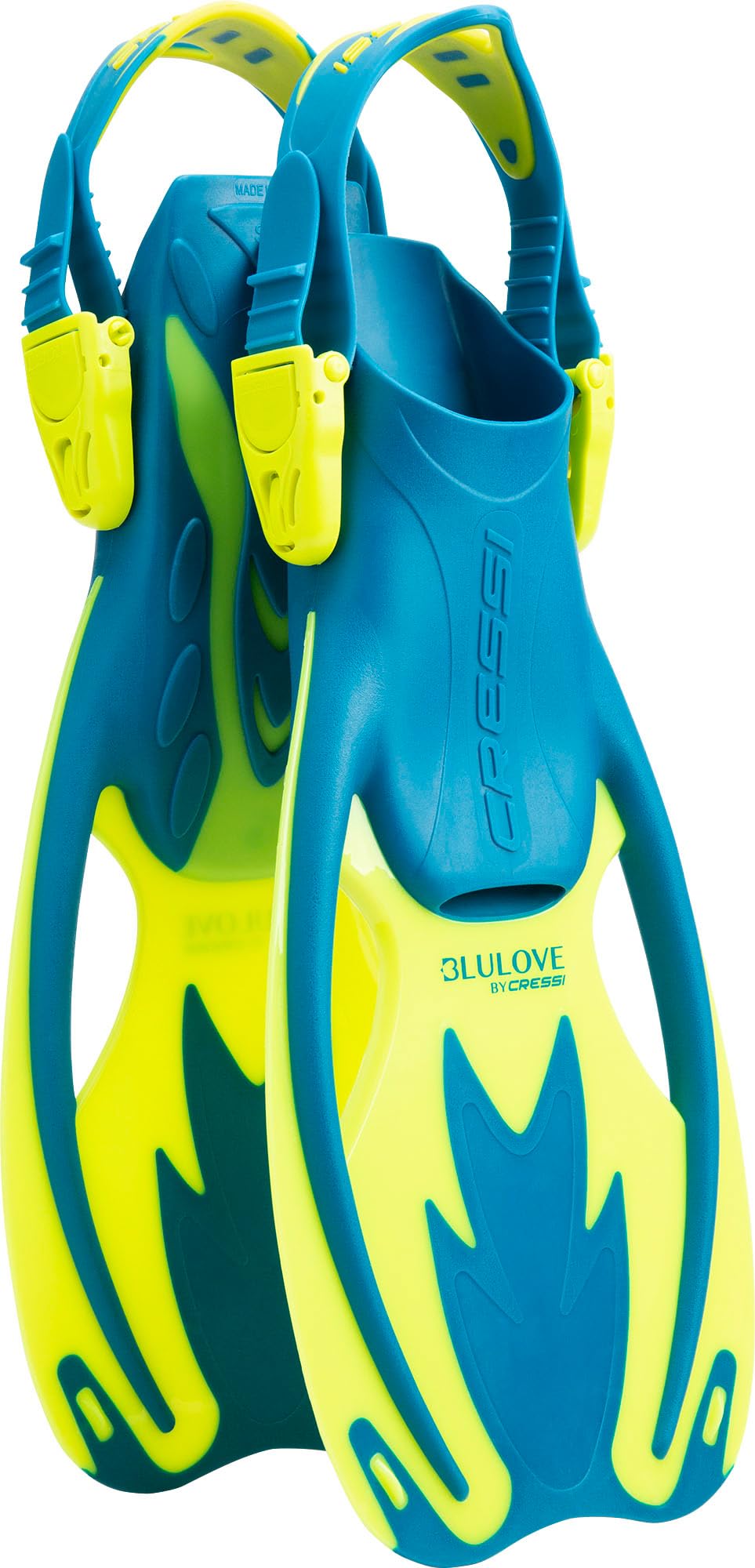 Cressi Kinder Rocks Kid Flossen S/M | US Youth 1/3 | EU 32/34 Blau/Lime, S/M | US Youth 1/3 | EU 32/