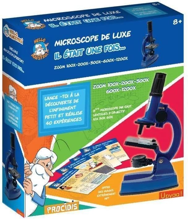 SILVERLIT – Zoom-Mikroskop-Box 100 bis 1200 – 66 Zubehörteile + 50 wissenschaftliche Experimente – f