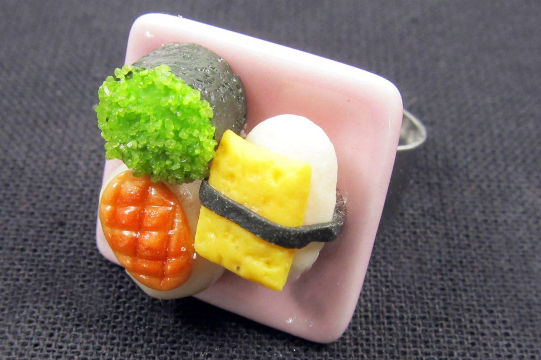 Miniblings Sushi Maki Nigiri Ring - Sushi Maki Nigiri - Handmade Modeschmuck I Fingerring mit Motiv