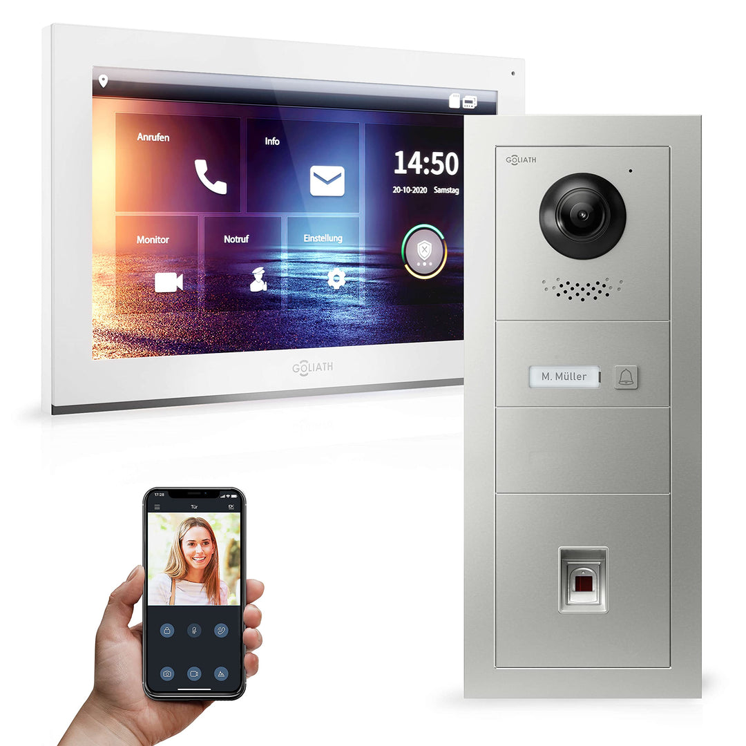 Goliath Hybrid - IP | Full-HD Video Türsprechanlage | App | 1-Fam | 1 x Full-Touchscreen 10" | Alumi