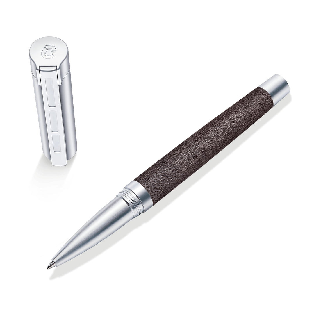 STAEDTLER Initium Corium Tintenroller, braunes Leder, M, schwarz, Made in Germany, mit edler Geschen